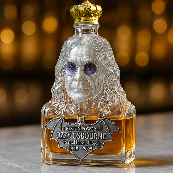 Whiskyflasche in Glas – Tribute an Ozzy Osbourne