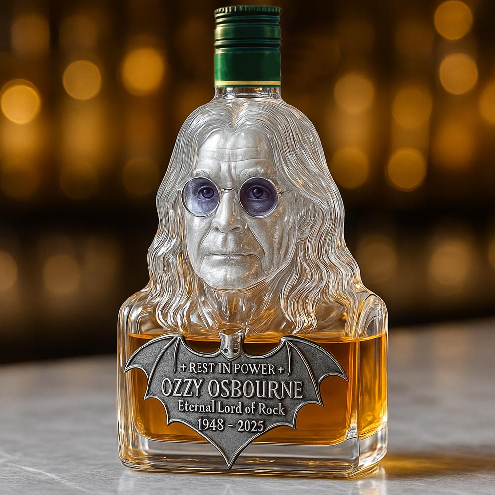 Whiskyflasche in Glas – Tribute an Ozzy Osbourne