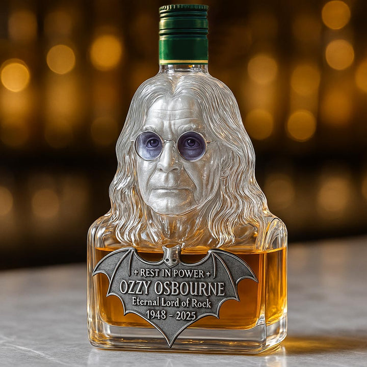Whiskyflasche in Glas – Tribute an Ozzy Osbourne