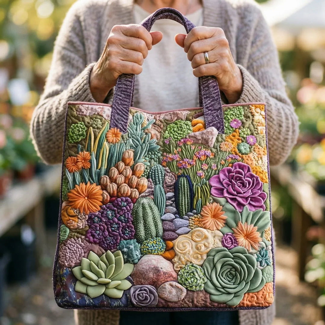 Handgemachte Tasche - Sukkulentengarten Design