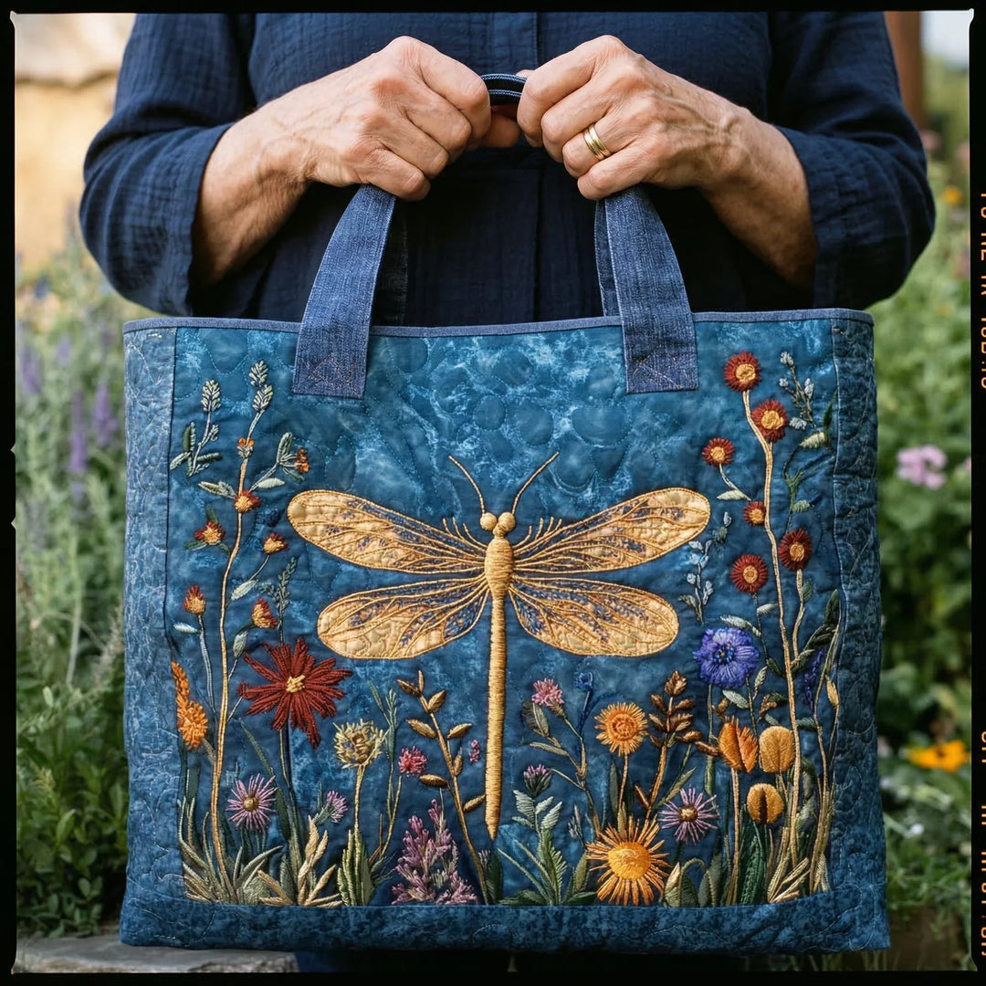 Polsterte Tasche mit Goldener Libelle