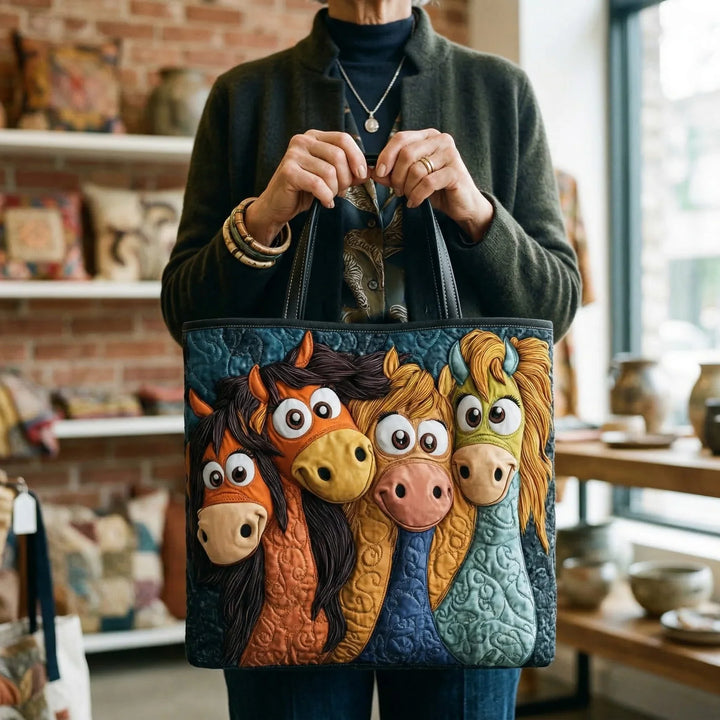 Handgemachte Tasche - Verspielte Ponys