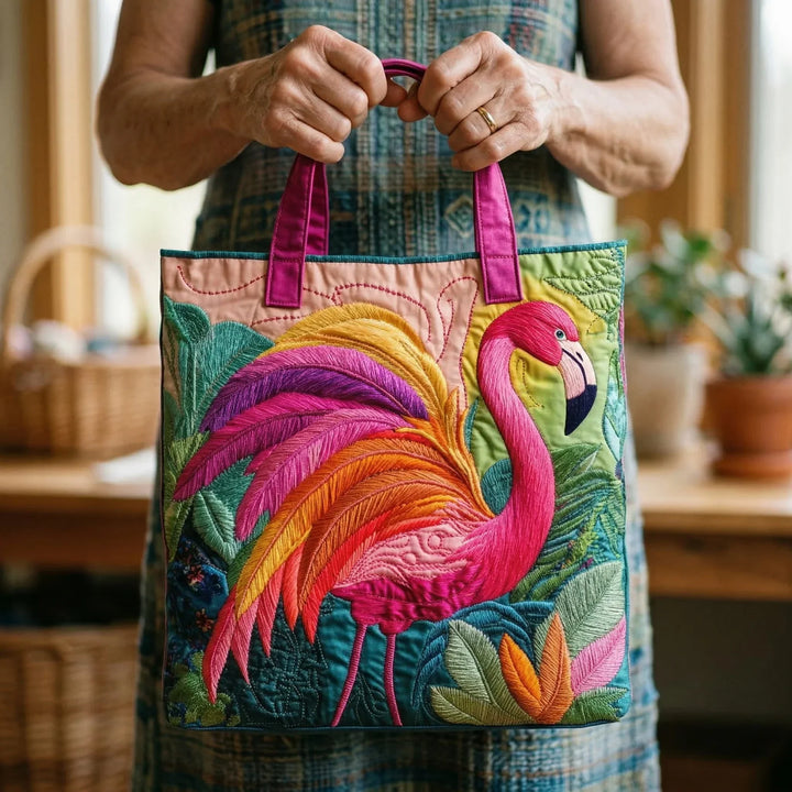 Polsterte Tasche - Regenbogen Flamingo Design