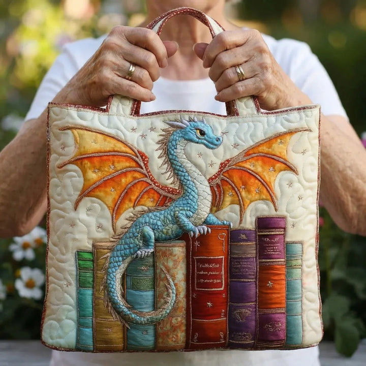 Polsterte Tasche - Smaragd Drache, Wächter der Bücher