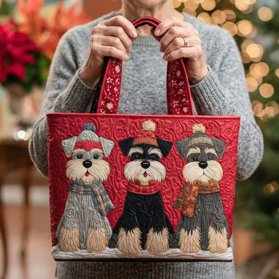 Handgefertigte Tasche – Schnauzer-Trio